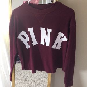 Victoria Secret maroon thermal shirt